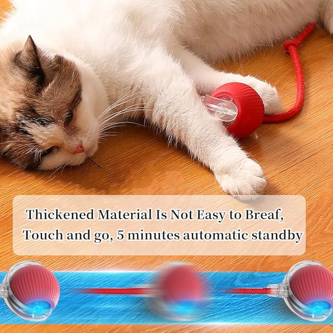 Cat Toy, 360° Automatic Rolling Smart Pet Ball Toys, Motion-Activated, Rechargeable, Four Modes, Three Speed Adjustment, Solve Your Cat's Boredom in Seconds (Yellow)