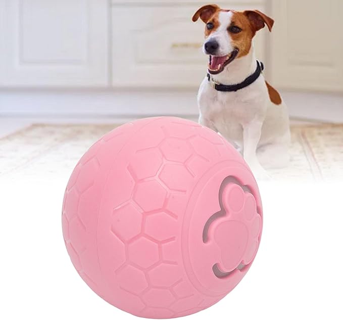 Interactive Dog Ball, Automatic Rolling Ball Toy for Dogs Cats with Intelligent Playtime, Bite, Portable Fun, Health Promotion, Boredom Relief, for Small Medium Large (Pink)