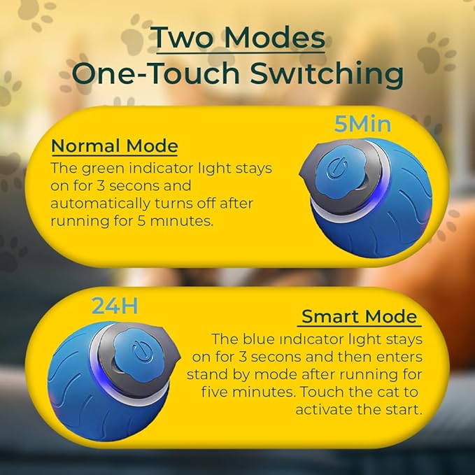 Interactive Cat Toy - Interactive Dog Toys, Automatic Cat Toy, USB Rechargeable, Suitable for Indoor and Outdoor - Moving Dog Toy, Cat Toys Interactive Speedy Tail 3.0 (Blue)