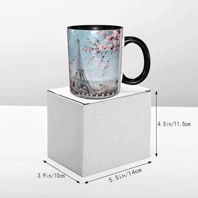 Paris Eiffel Tower Coffee Mug 11 OZ Ceramic Tea Cup Novelty Mugs Funny Coffee Cups with Handle