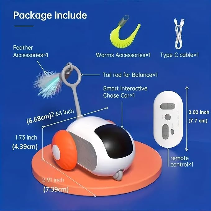 Remote Control Car Chase Smart Cat Toy (Orange)