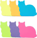 Cute Cat Sticky Notes, 6Pack 6 Bright Color Kawaii Sticky Notes for Cats Lover (6 Colors Shape 2)