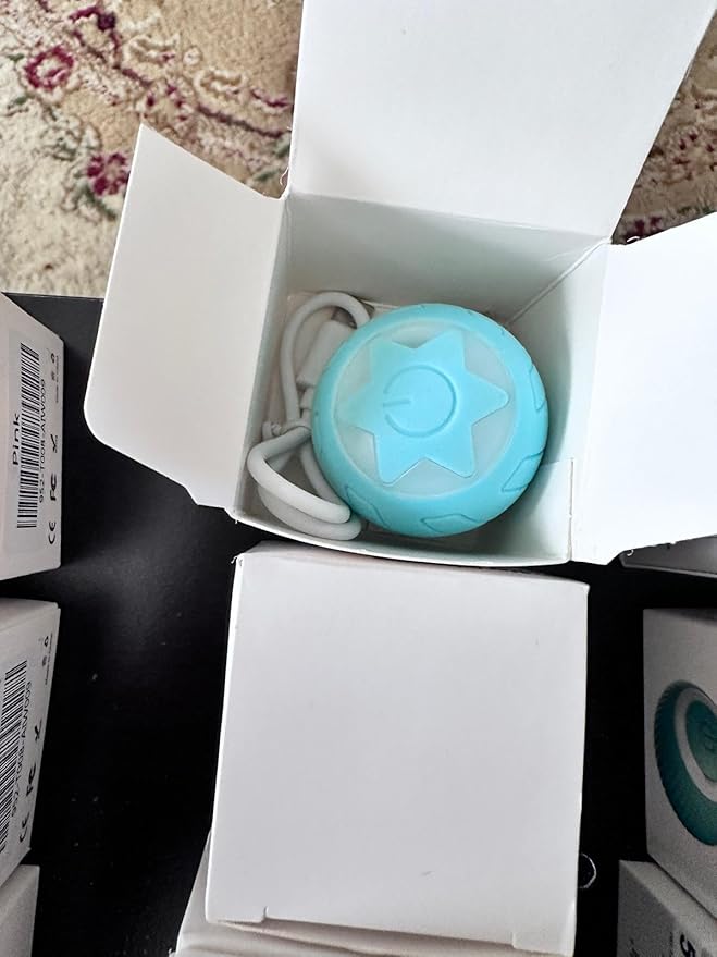 Generic Interactive Cat Toys Ball with LED Lights, Cat Toys, Automatic Moving Rolling Ball for Indoor Cats, Cat Automatic Toy (Blue-Star)