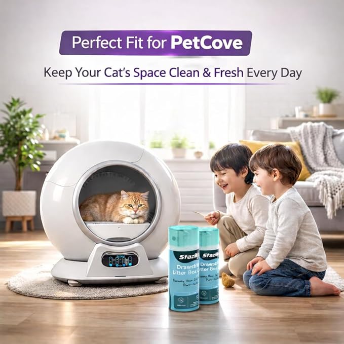 Cat Litter Liners Compatible with Petcove Litter Boxes – 50 Count, Heavy Duty, Leak-Proof