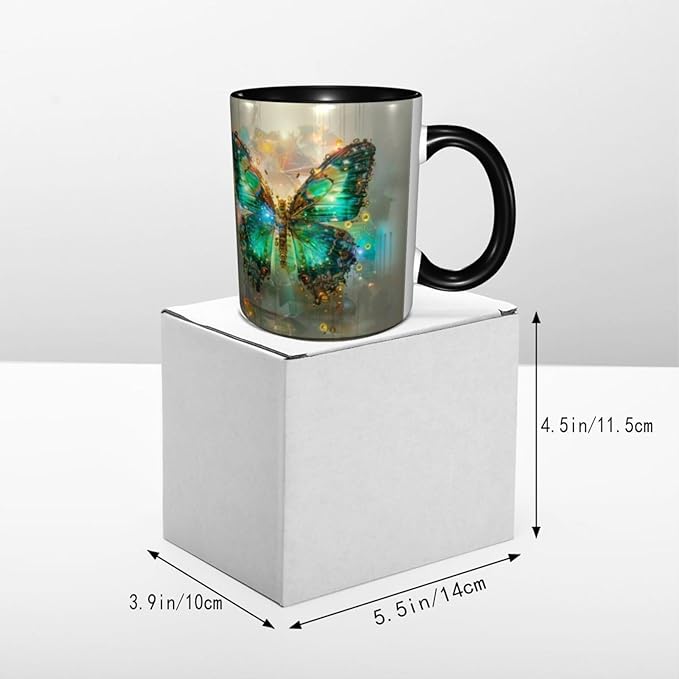 Butterfly Coffee Mug 11 OZ Ceramic Tea Cup Novelty Mugs Funny Coffee Cups with Handle