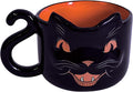 Beistle Vintage Halloween Ceramic Black Cat Mug – Retro Style Holiday Coffee Cup, Orange Drinkware with Classic Cat Face Design, Seasonal Gift Party Tableware, Dishwasher and Microwave Safe, 12 Oz