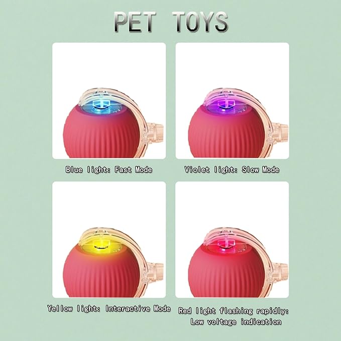 Interactive Cat Toy Set - 3-Mode Smart Chase Ball with 5-LED Red Light Pointer, USB Fast Charging & Durable ABS Material - Fun Pet Toys for Indoor Cats, Kittens & Playful Felines