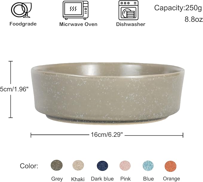 Ceramic Slow Feeder Cat Bowls 6 Inch Cute Bone Slow Feeding Dog Food Bowl,Whisker-Friendly, Anti-Vomiting Feeder for Cats and Small Dogs Non Slip Dishwasher/Microwave Safe (Grey)