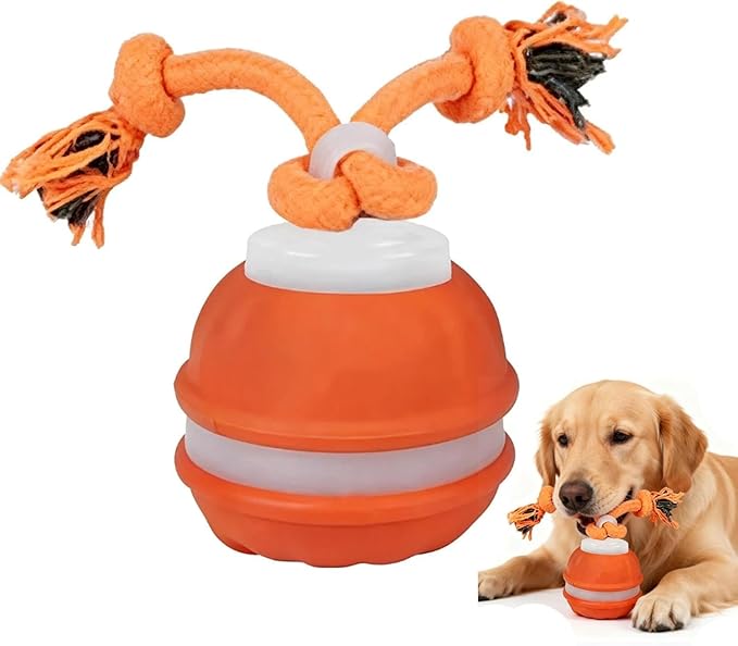 Zealburst Dog Toy, 360° Smart Automatic Rolling Moving for Bored Pet Cats Dogs, 2026 Upgraded Electric Dog Toy (Orange)
