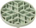 OHMO Slow Feeder Dog& Cat Bowl, Silicone Puppy Cat Food Bowl with Anti-Slip Suction Cup Slow Down Small Dogs Eating, Anti Choking (S-Diamond,Sage Green)