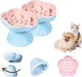 2Pc Raised Slow Feeder Cat Bowl, Melamine Elevated Cat Bowls - Heavy Weighted, Break Resistant, Tilted Slow Feeder Bowl for Cats and Small Dogs, Non-Slip, Dry & Wet Food, Whisker Friendly (Pink, 5.8"