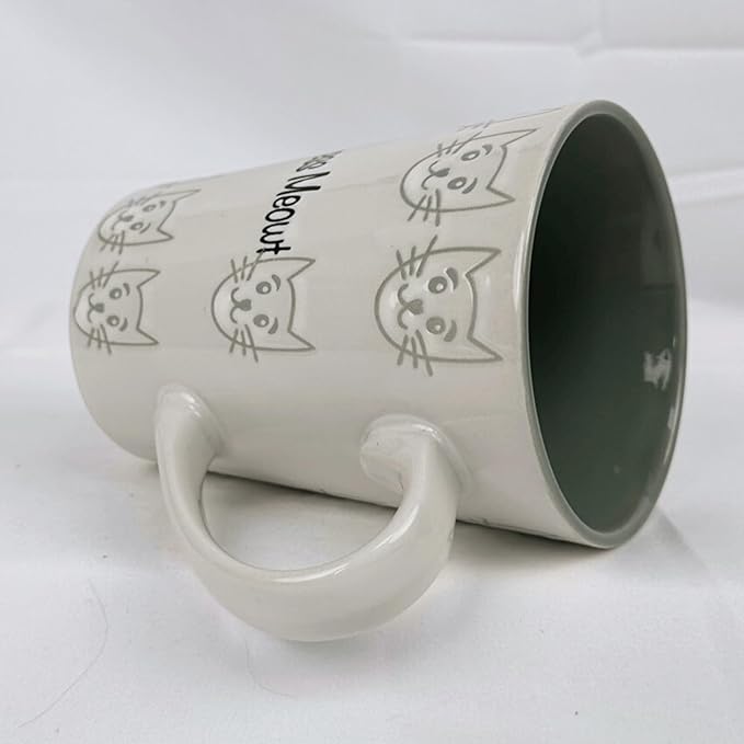 16oz Cat Lovers Mug, Don't Stress Meowt""Cat Coffee Mug Funny Ceramic Tea Cup Novelty Gifts for Office and Home Women Girls Men Dishwasher Microwave Safe, White