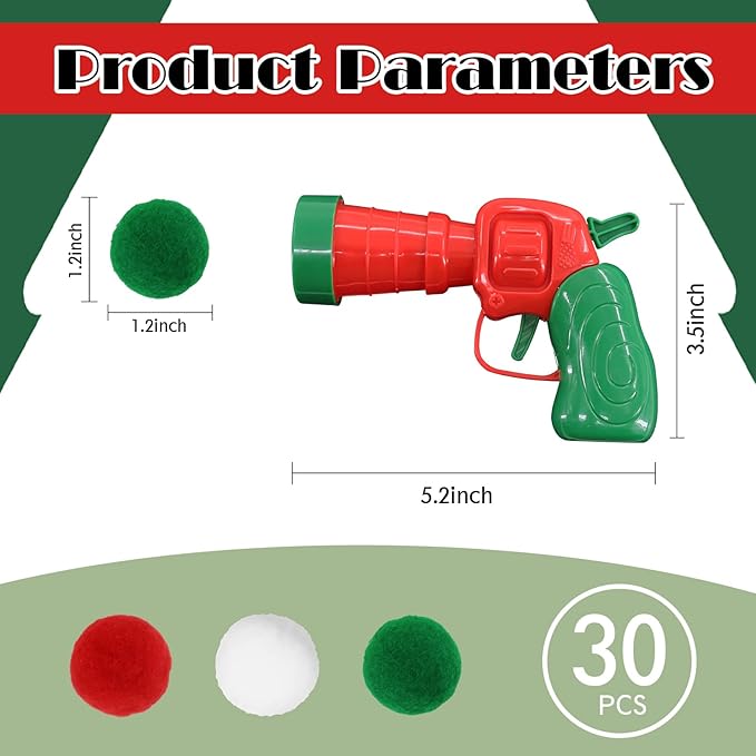 Andiker Cat Toy Balls Set, 30pcs Plush Cat Pom Pom Balls and a Plastic Launcher Set for Kitten Catch&Fetch Interactive Cat Toy with Colorful and Soft Cat Ball for Indoor Cats to Keep Fit (Green 30pcs)
