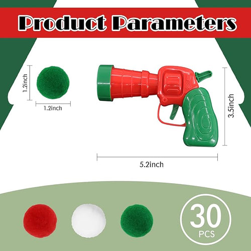 Andiker Cat Toy Balls Set, 30pcs Plush Cat Pom Pom Balls and a Plastic Launcher Set for Kitten Catch&Fetch Interactive Cat Toy with Colorful and Soft Cat Ball for Indoor Cats to Keep Fit (Green 30pcs)