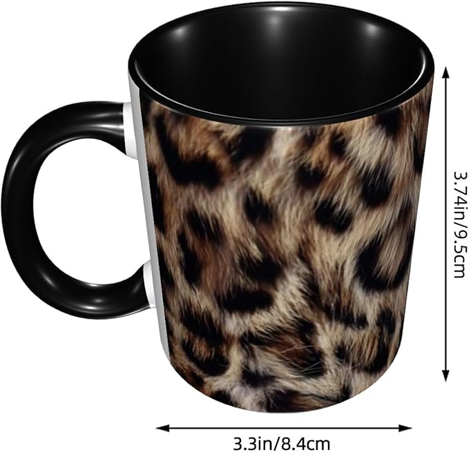 Leopard Print Coffee Mug 11 OZ Ceramic Tea Cup Novelty Mugs Funny Coffee Cups with Handle
