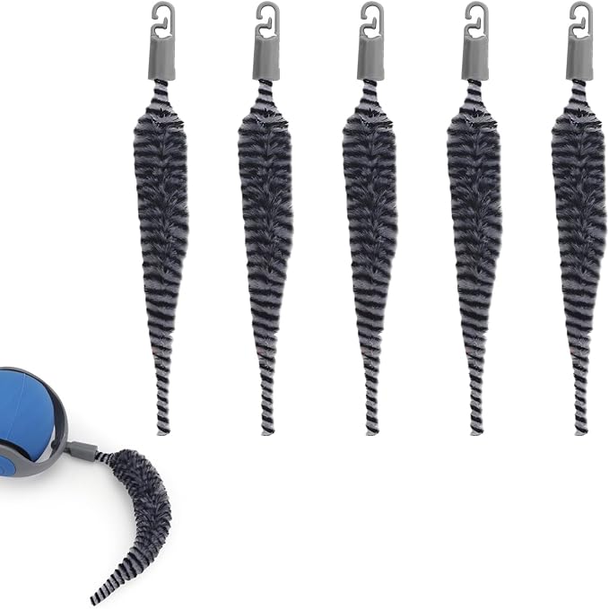 5pcs Cat Ball Toy Replacement Tails, Interactive Cat Toy Accessories Attachments Automatic Moving Ball Worm Refills Rope Compatible with 2.0 (Black, White)