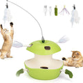 Joytale Interactive Cat Toy for Bored Indoor Cats, Automatic 10-Hole Whack A Mole Apple Toy, 2-in-1 Electric Motion Sensor Toy with Teaser Wand, USB Rechargeable, Boredom Relief, Green