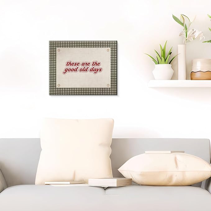 Retro Nostalgic Canvas Wall Art Warm These Are the Good Old Days Print Painting Homey Wall Decor for Home Farmhouse Living Room 8x10 Inches Framed