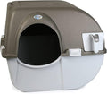 Omega Paw Self Cleaning Litter Box, Omega Paw Roll 'N Clean Litter Box, Regular Size for Kittens and Cats 10 lbs and Under, Brown Color, Model NRA15 V5.0