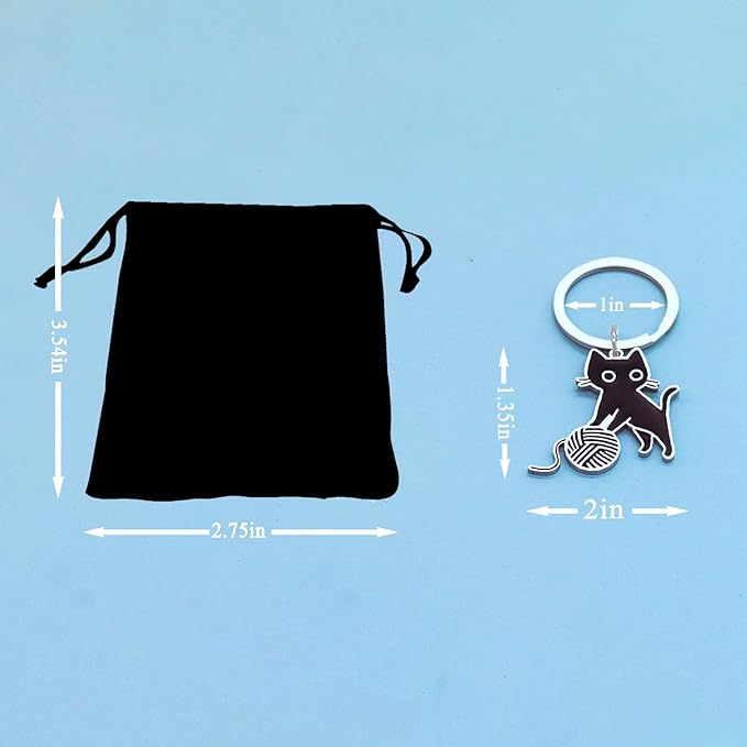 Cute Cat Keychain Halloween Christmas Stocking Stuffers for Women Adults Teens Boys Girls Cat Lover Gift Ideas