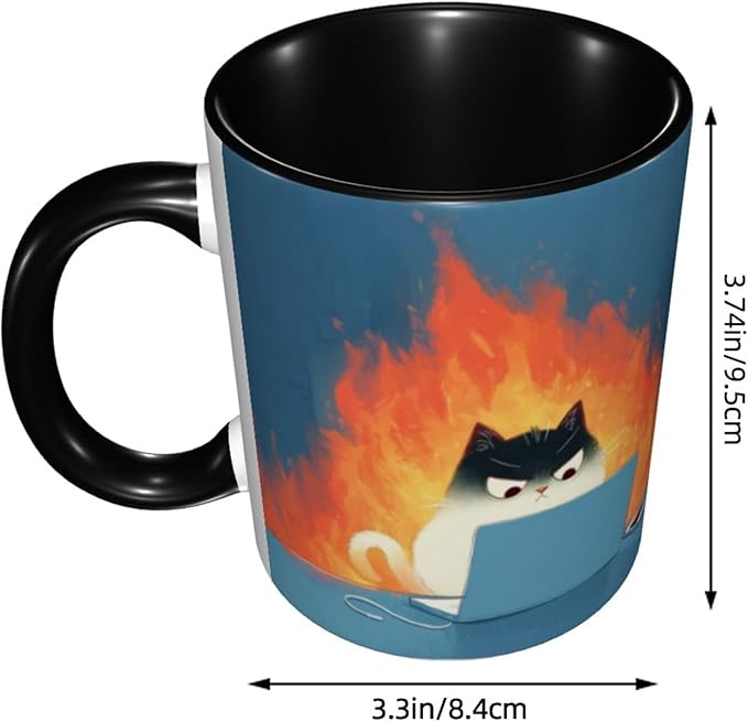 Cat Coffee Mug 11 OZ Ceramic Tea Cup Novelty Mugs Funny Coffee Cups with Handle