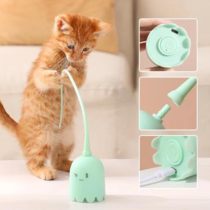 AIIONP Indoor Cat Toys, Interactive Cat Toys Ball for Indoor, Automatic Rolling Ball Cat Toys, USB Rechargeable, Fun Electric Cat Toy for Activate Natural Hunting (Pink)