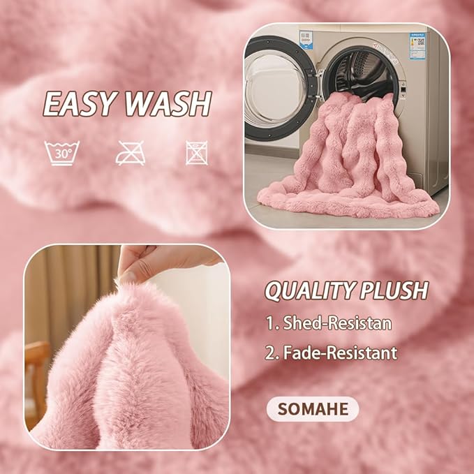 SOMAHE Self-Warming Cat Blanket, Dual-Side Plush Sherpa Throw with Anti-Static, Snuggle Mat for Kittens & Cats, Cozy Bed Topper for Windowsills & Couches, Machine Washable & Dryable, 21x18 Inch Pink