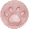Ceramic Slow Feeder Bowl, 6.69 x 5.7 inches, Elevated Design with Paw Pattern, for Cats and Small Dogs (Pink)