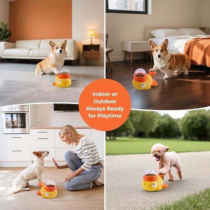 Duck Dog Feeder for Dogs - Anti-Slip Duck Feeder for Dogs - Dog Treat Dispenser Toy - Slow Puzzle Feeder Toy for IQ Training, Mental Enrichment for Dogs and Cats