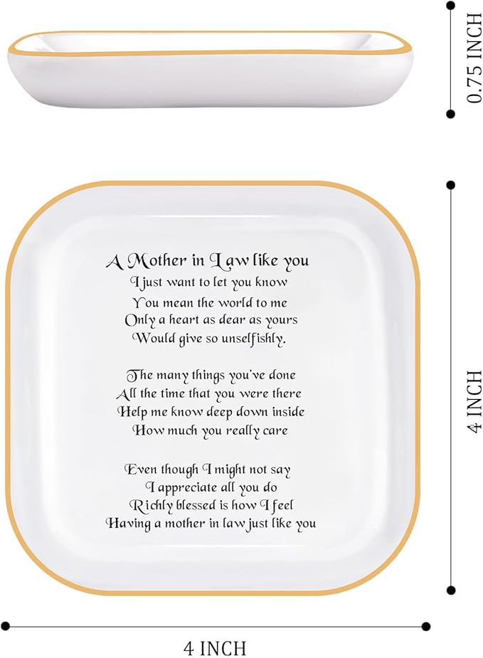 Mother in Law Gifts from Daughter in law, Jewelry Dish for Women Birthday Gift for Mothers in Law, Mother's Day Wedding Gifts for Mother in Law, Appreciation Thank You Gift for Mother-in-law