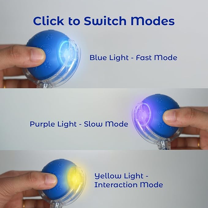 Automatic Interactive Cat Toy Ball, Motion Sensor, Self Rolling Smart Pet Toy for Indoor Cats & Kittens, Rechargeable Dog Toy Ball for Play, Exercise & Boredom Relief (Blue1)