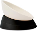 French Bulldog Food Bowl- Slanted Tilted Pug Food Water Bowl,Cat Bowl- Feeder for Frenchie/Shih Tzu/Flat Faced Small Dogs/Puppies/Cats (Black, 4 Cup)