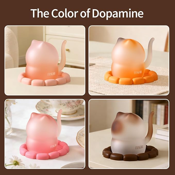 The Color of Dopamine Cat Mug with Silicone Coaster - Vibrant High Borosilicate Glass Cups, Cute Mugs for Coffee, Tea & Hot Chocolate, Aesthetic & Funny Gift for Desk, Home Decor & Mug Exchange
