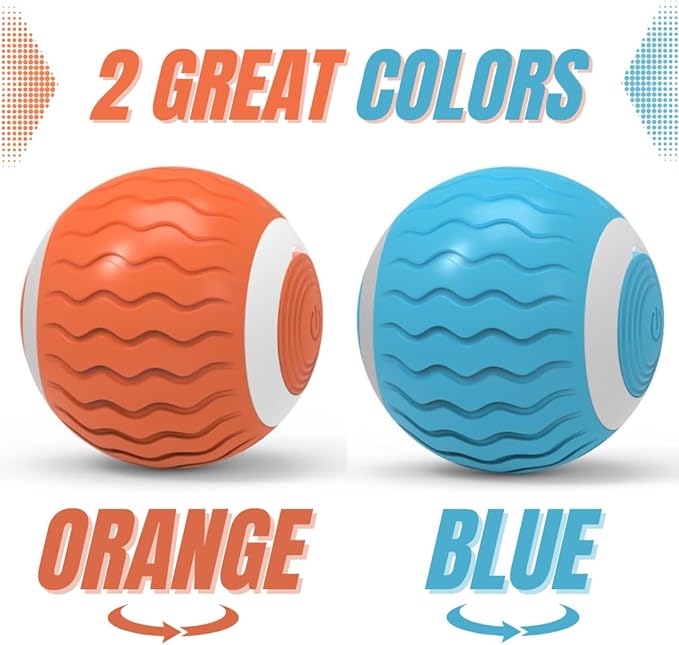 Cat Toys Interactive Spinning Ball, for Cats and Kittens. Great Exercise, with Flashing LED Lights, and it’s Rechargeable. Orange