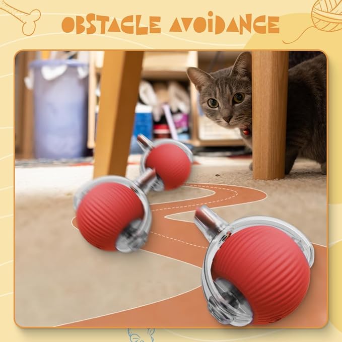 Interactive Cat Toys for Indoor Cats, Smart Automatic Cat Ball Toy for Bored Indoor Adult Cats, Rechargeable Cat Toys Interactive with Motion Sensor (Green)