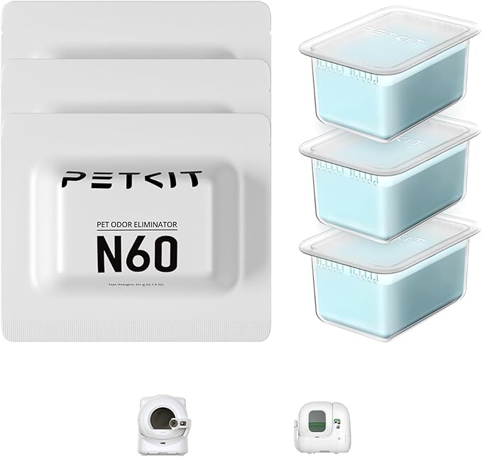 PETKIT Odour Eliminator N60 for PUROBOT Ultra, PUROBOT Max Pro/2 and PUROBOT Crystal Duo Self Cleaning Cat Litter Tray, 3Pcs