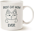 MAUAG Funny Mom Coffee Mug for Cat Lovers, Best Cat Mom Ever Best Cute Mothers Day Idea for Mother Cup White, 11 Oz