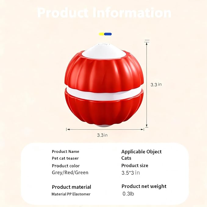 Interactive Cat Toys for Indoor Cats,Automatic Moving Kitten Toys,Cat Toys for Bored Indoor Adult Cats,Smart Rechargeable Cat Enrichment Toys for Cats to Keep Them Busy, Cat Balls Pet Toys