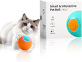ROJECO Intelligent Interactive Cat Toys Ball with 3 Interactive Modes & LED Lights,Automatic Cat Moving Rolling Ball for Indoor Cats Kitten,Smart Cats Toy for Pet Birthday Gift (Orange)