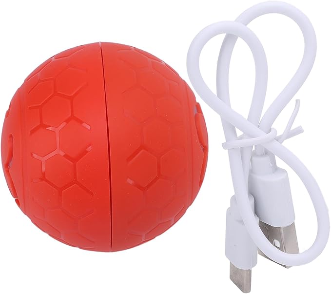 Interactive Dog Ball, Automatic Rolling Ball Toy for Dogs Cats with Intelligent Playtime, Bite, Portable Fun, Health Promotion, Boredom Relief, for Small Medium Large (Orange)