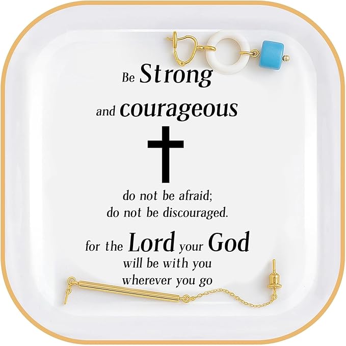 PUDDING CABIN Christian Gifts for Women Friends Faith Ring Dish, Religious Gift, Spiritual Gifts for Women Daughter Adult Sister Teen Girls Coworkers Christian Sisters