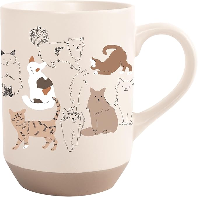 Fringe Studio "PENCIL CATS" Stoneware New York Mug, PetShop Collection (429071)