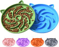 2Pcs Silicone Slow Feeder Cat Bowl,Puzzle Feeder,Interactive Toys,Slow Feeding cat Bowl Suitable for All Dry and Wet Foods,Easy to Clean Silicone Bowls (Green and Blue)