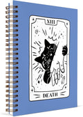 KDHTY Black Cat Tarot Card Journal Notebook,Funny Blue Notebooks for Teen Girls, Gifts for Cat Lovers,Cute Cat Diary School Notebook for Girls Women Kids,Back to School Cat Stationary,5.5 x 8.3