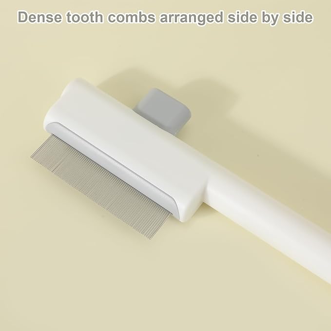 Pet Hair Remover Comb, Cat Brush with Release Button Self-Cleaning Pet Grooming Brush for Shedding Tangles & Removal Loose Hair for Dogs Cats (Side by Side Tooth)
