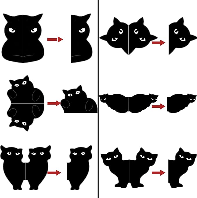 12 Pcs Magnetic Bookmarks, Black Cat Bookmarks for Women, Cute Cat Book Mark Clips Set, Magnetic Book Page Clips, Kawaii Bookmark for Women, Teachers, Students