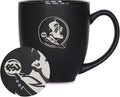 Rico Industries NCAA (D/E/F & G) Standard 15oz Laser Engraved Matte Black Ceramic Bistro Mug - For Hot or Cold Drinks