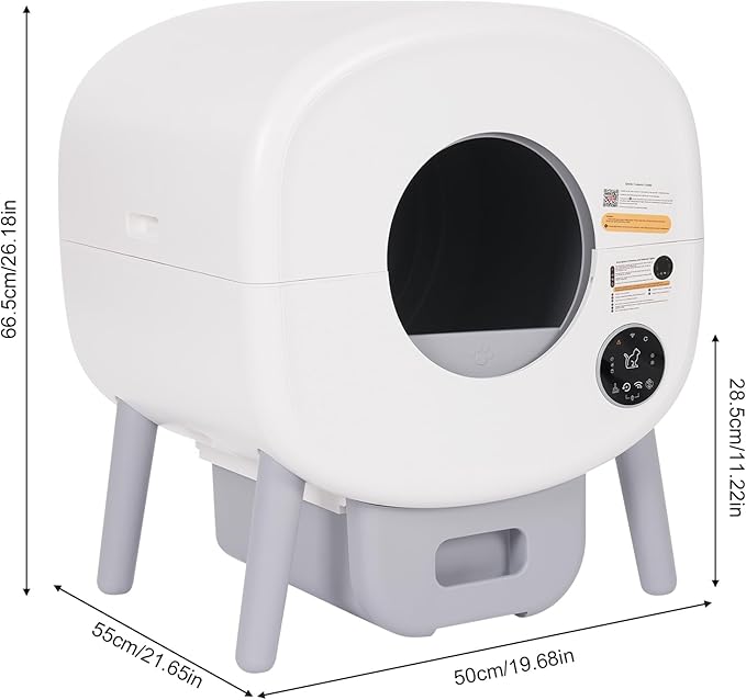 Large Automatic Litter Box for Multiple Cats Odor Removal Smart Self-Cleaning Cat Litter Box for Homes, Living Rooms, Balcony