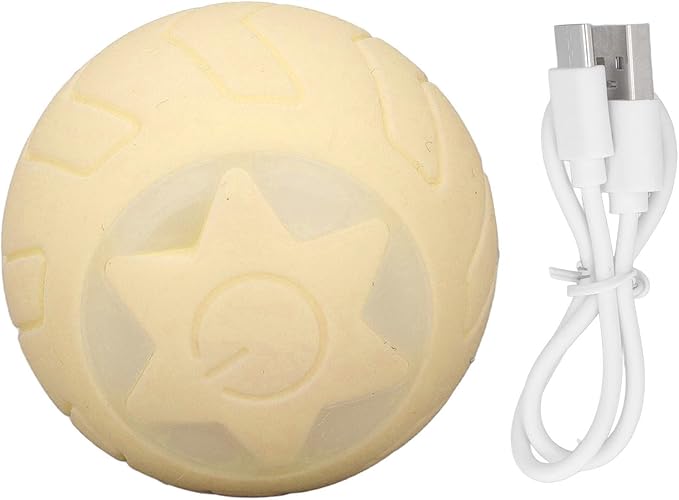 Peppy Pet Ball for Cats Dogs with Led Flash Colorful Lights,Automatic Rolling Ball LED Dog USB Rechargeable (Neutral English Packaging)