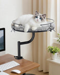 Cat Desk Bed, 360°Rotation & Height Adjustable Cat Bed for Desk Holds up to 40lbs, Machine-Washable Plush Cover
